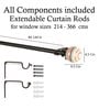 Black Powder Coated Iron Curtain Rod (84 to 144 Inches) With Bracket