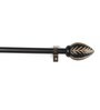 Black Powder Coated Iron Curtain Rod (84 to 144 Inches) With Bracket