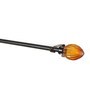 Black Powder Coated Iron Curtain Rod (84 to 144 Inches) With Bracket