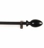 Black Powder Coated Iron Curtain Rod (84 to 144 Inches) With Bracket