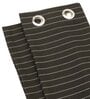Black Premium Jute Geometric 8ft Light Filtering Eyelet Long Door Curtain