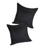 Black Solid Jute 18 x 18 Inches Cushion Covers (Set of 2)