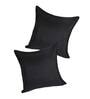 Black Solid Jute 24 x 24 Inches Cushion Covers (Set of 2)