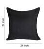 Black Solid Jute 24 x 24 Inches Cushion Covers (Set of 2)