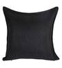Black Solid Jute 24 x 24 Inches Cushion Covers (Set of 2)
