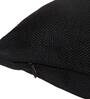 Black Solid Jute 24 x 24 Inches Cushion Covers (Set of 2)