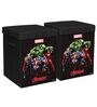 Black Avengers Non Woven Foldable 60 Litre Laundry Basket (Set Of 2 )