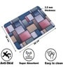 Denim Patchwork Printed Rubber 22x14 Inches Anti Skid Bath Mat