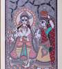 Radha Krishna Spiritual Love Original Handmade Madhubani Painting
