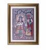 Radha Krishna Spiritual Love Original Handmade Madhubani Painting