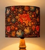 Black Red Floral Printed Fabric Contemporary Table Lamp Shade