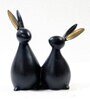 Black Resin Rabbit Figurine