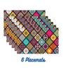 (Set of 6) Mandala Traditional Print PVC Table Placemats