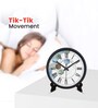 Black Round 8 Inches Plastic Table Clock