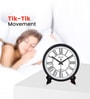 Black Round 8 Inches Plastic Table Clock