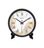 Black Round 8 Inches Plastic Table Clock