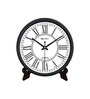 Black Round 8 Inches Plastic Table Clock