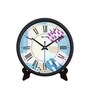 Black Round 8 Inches Plastic Table Clock
