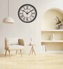 Black Round 8 Inches Plastic Table Clock