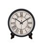 Black Round 8 Inches Plastic Table Clock