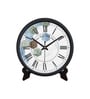 Black Round 8 Inches Plastic Table Clock