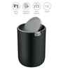 1.5 Litre Black Round Eko Mini Desk Trash Can With Swing-Top Lid