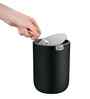 1.5 Litre Black Round Eko Mini Desk Trash Can With Swing-Top Lid