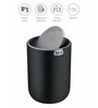 1.5 Litre Black Round Eko Mini Desk Trash Can With Swing-Top Lid