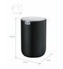 1.5 Litre Black Round Eko Mini Desk Trash Can With Swing-Top Lid