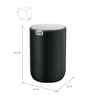 1.5 Litre Black Round Eko Mini Desk Trash Can With Swing-Top Lid