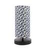 Black Round Metal Base Table Lamp with Flocking Birds Print Shade