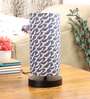 Black Round Metal Base Table Lamp with Flocking Birds Print Shade