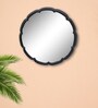 Black Round Metal Wall Hanging Mirror