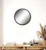Black Round Metal Wall Hanging Mirror