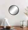 Black Round Metal Wall Hanging Mirror