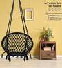 Round Fabric Swing in Black Colour with chain