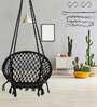 Round Fabric Swing in Black Colour with chain