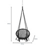 Round Fabric Swing in Black Colour with chain