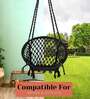 Round Fabric Swing in Black Colour with chain