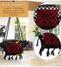 Round L shape Fabric Swing in Black & Red Colour