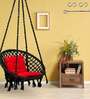Round L shape Fabric Swing in Black & Red Colour