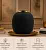 Black Rounded Square Flower Vase for Home Decor, Iron, Dual-Tone Matte Finish