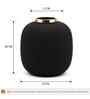 Black Rounded Square Flower Vase for Home Decor, Iron, Dual-Tone Matte Finish