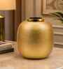 Gold Rounded Square Flower Vase for Home Decor, Iron, Matte Powder-Coated Finish Gold Rounded Square Flower Vase for Home Decor, Iron, Matte Powder-Coated Finish