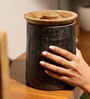 Black Rustic Charm Mango Wood Canister