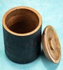 Black Rustic Charm Mango Wood Canister
