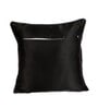 Black Satin Textured 16x16 inches Cushion Covers (Pack of 2)
