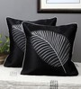 Black Satin Textured 16x16 inches Cushion Covers (Pack of 2)