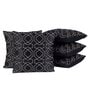 Black Satin Geometric 16x16 inches (Set of 5) Cushion Covers