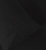 Black Satin Striped 210 TC Pure Cotton King Sized Bedsheet with 2 Pillow Covers